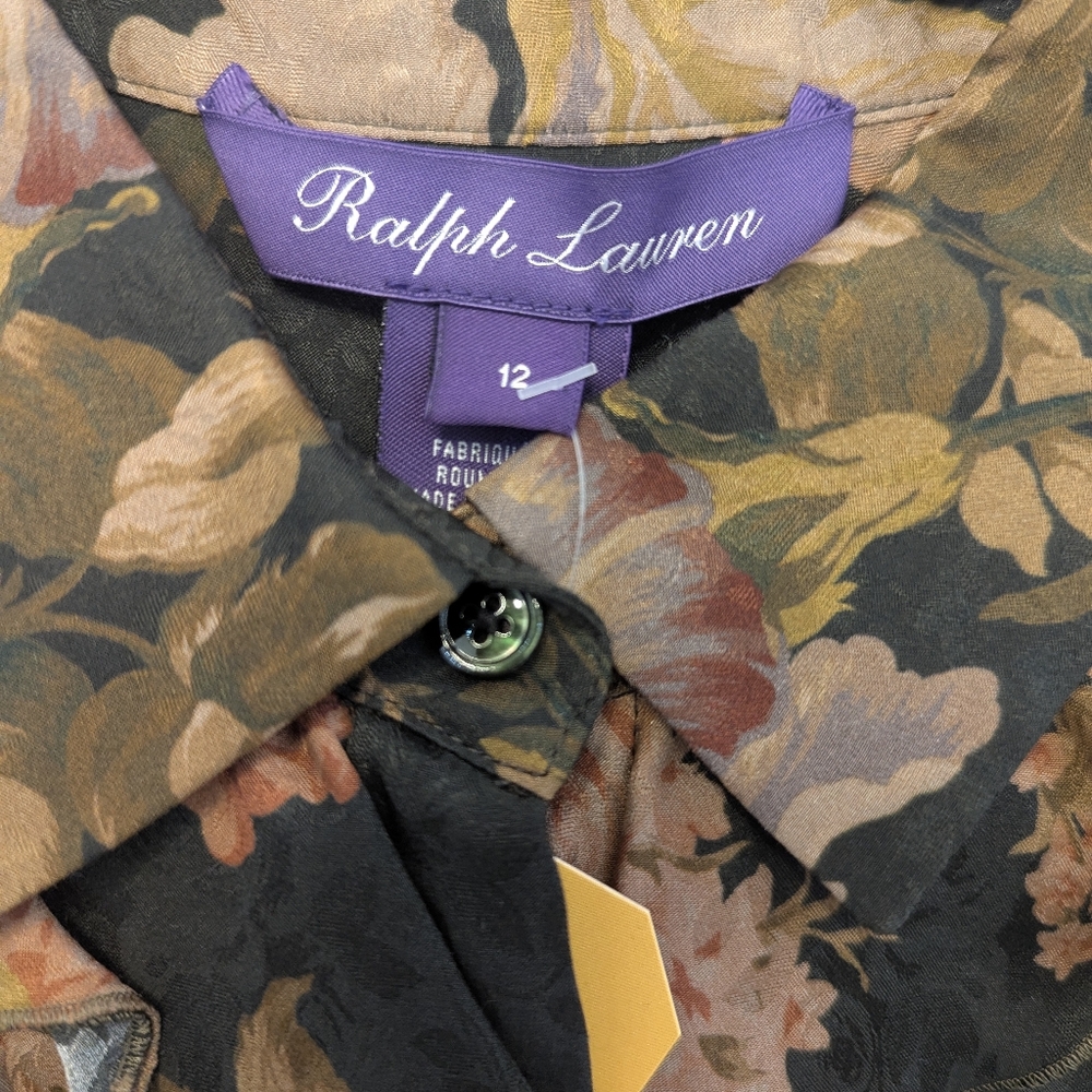 Ralph Lauren Blayke Floral-print Jacquard Silk Blend Dress, NWT - Picture 13 of 15